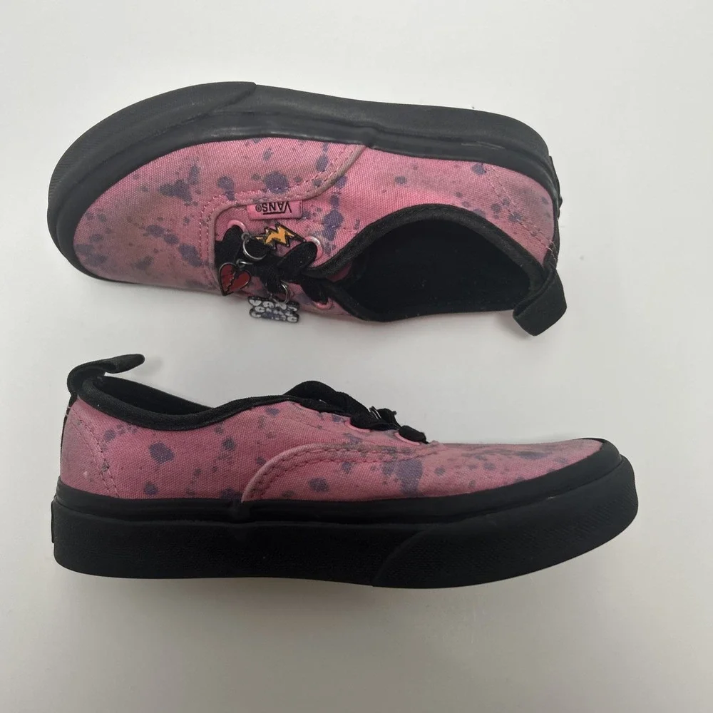 Vans‎ Girl Gang Canvas Slip On Skate Sneakers Kid's Size 10.5 Pink/Black